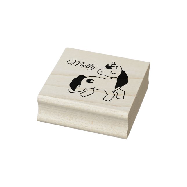 Cute Own Name Unicorn Custom Initial Rubber Stamp (Stamp)