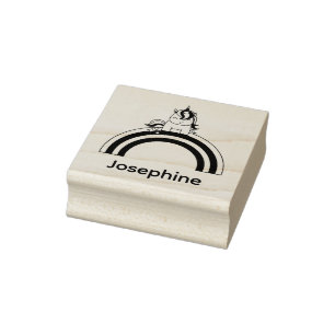 Cute Own Name Unicorn Custom Rubber Stamp