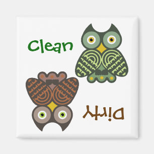 Cute Ows Clean Dirty Lave-vaisselle Magnet