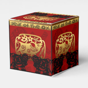 Cute Ox Chinese Year 2021 Zodiac Birthday Cube FB Favor Box