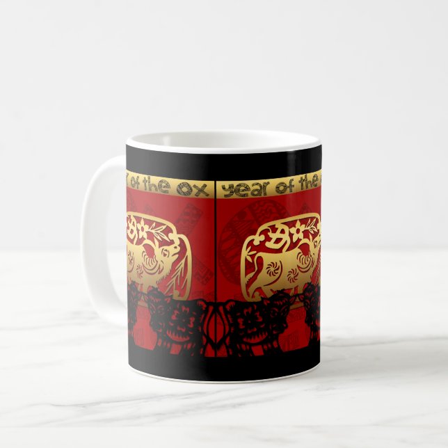 Cute Ox Chinese Year Zodiac Birthday 2TB Mug (Front Left)
