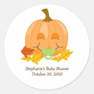 Cute Pacifier Pumpkin Baby Shower Favour Sticker