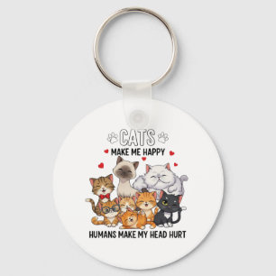 Cute Pack of Happy Cats Keychain