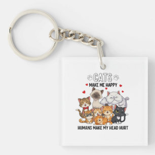 Cute Pack of Happy Cats Keychain