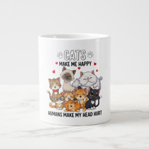 Cute Pack of Happy Cats Large Coffee Mug