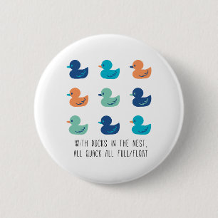 Cute Paddling of Ducks Art II 2 Inch Round Button