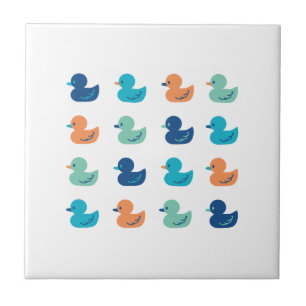 Cute Paddling of Ducks Art Tile