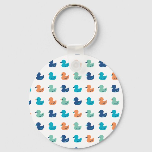 Cute Paddling of Ducks Pattern Keychain (Front)