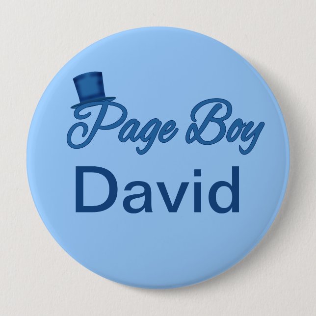 Cute Page Boy Tshirt to Customize 4 Inch Round Button (Front)