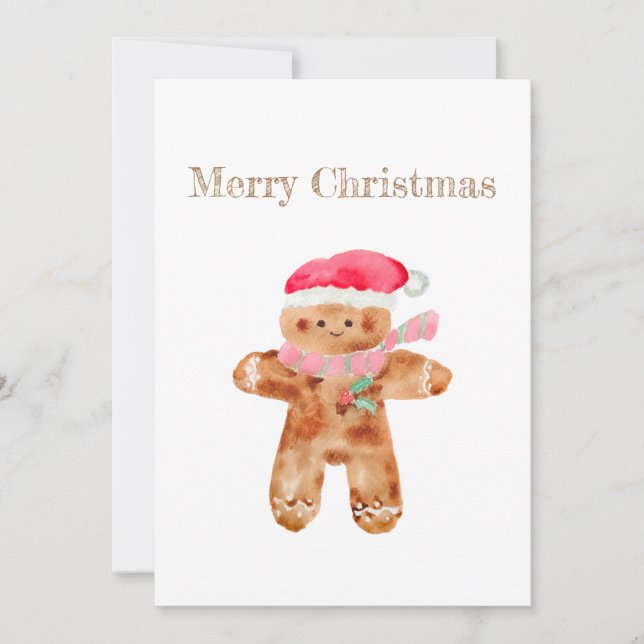 Cute pain d'épice homme carte de Noël (Devant)