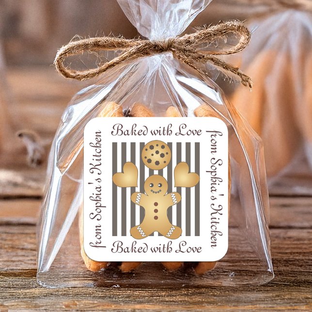 Cute pain d'épices Homme Cookie Étiquette fait mai (Créateur téléchargé)