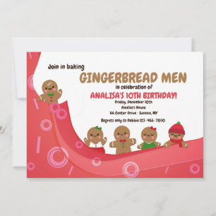 Cute pain d'épices hommes Invitation
