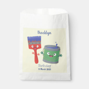 Cute paintbrush and paint cartoon characters favour bag