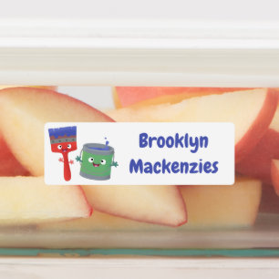 Cute paintbrush and paint cartoon personalized