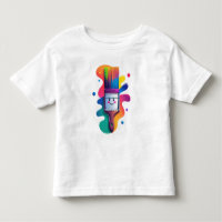 Cute Paintbrush Character with Colourful Paint Spl