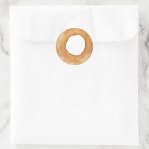 Cute Painted “BAGEL” Classic Round Sticker
