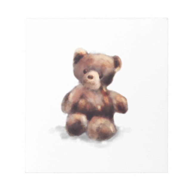 Cute Painted Teddy Bear Notepad (Front)