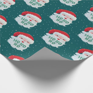 Cute, painted Vintage Santa Claus and Ho Ho Ho Wrapping Paper