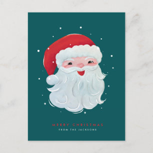 Cute, painted Vintage Santa Claus design Postcard
