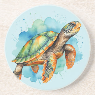 Cute Painting Turtle Coaster