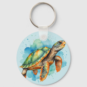 Cute Painting Turtle Keychain