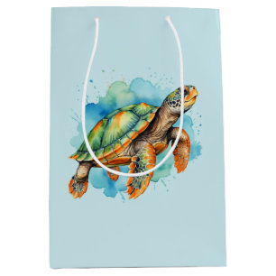 Cute Painting Turtle Medium Gift Bag