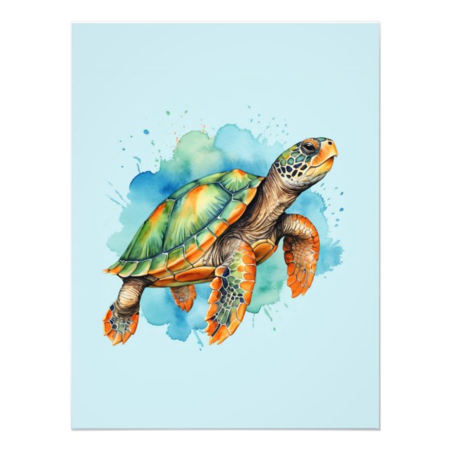Cute Painting Turtle Photo Print (Front)