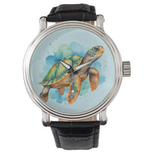 Cute Painting Turtle Watch