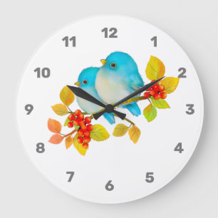 Cute Pair of Bluebirds Wall Clock