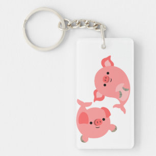 Cute Pair of Cartoon Merpigs Acrylic Keychain