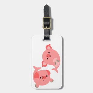 Cute Pair of Cartoon Merpigs Luggage Tag