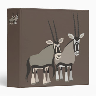 Cute Pair of Cartoon Oryxes Binder