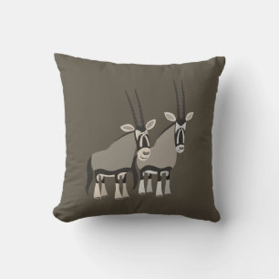 Cute Pair of Cartoon Oryxes Pillow
