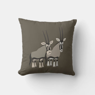 Cute Pair of Cartoon Oryxes Pillow