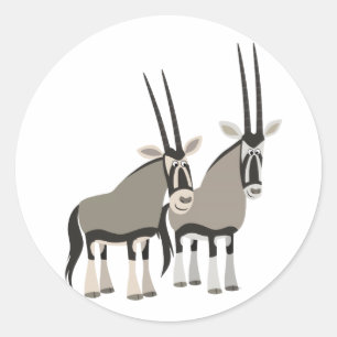 Cute Pair of Cartoon Oryxes Sticker