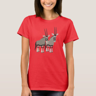 Cute Pair of Cartoon Oryxes Women T-Shirt