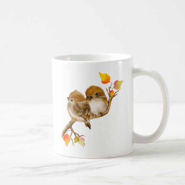 Cute Pair of Sparrows Bird Mug (Right)