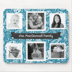 Cute Paisley Pattern Instagram Photo Collage Mouse Pad