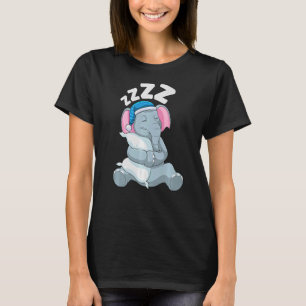 Cute Pajama for Women Nigh Sleeping Elephant 1 T-Shirt
