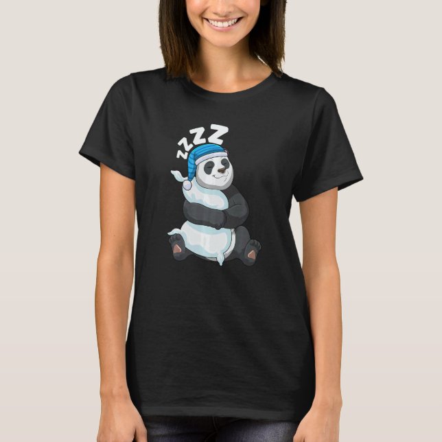 Cute Pajama for Women  Nigh Sleeping Panda  2 T-Shirt (Front)