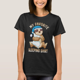 Cute Pajama for Women   Nigh  Sleeping Sloth T-Shirt