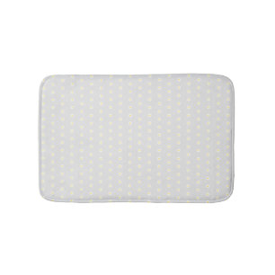 Cute pale grey yellow white daisy flower pattern bath mat