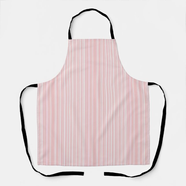 Cute Pale Pink Candy Striped Apron (Front)