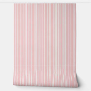 Cute Pale Pink Candy Striped Wallpaper