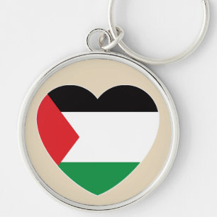 cute palestine flag heart graphic design keychain