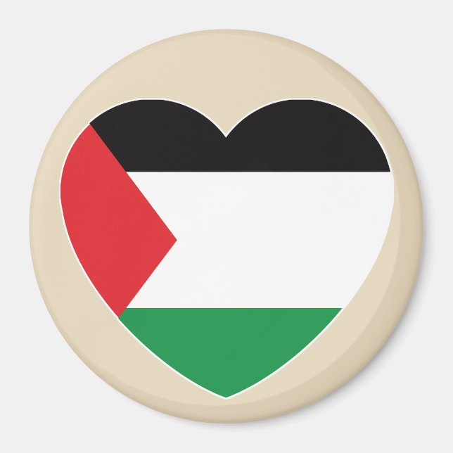 cute palestine flag heart graphic design magnet (Front)