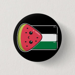 Cute Palestine flag with watermelon-Free Palestin 1 Inch Round Button