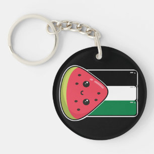 Cute Palestine flag with watermelon-Free Palestin Keychain