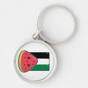 Cute Palestine flag with watermelon-Free Palestin  Keychain