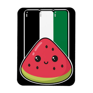 Cute Palestine flag with watermelon-Free Palestin  Magnet